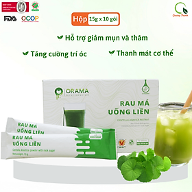 Rau Má Uống Liền ORAMA có đường 10 gói - 15g mỗi gói - rau má tươi nguyên chất, tăng cường dinh dưỡng