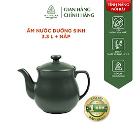 Mua Ấm nước (Siêu thuốc) dưỡng sinh 3.3 L + nắp  Healthy Cook Xanh Rêu Sứ cao cấp Minh Long