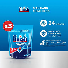 Combo 3 túi viên rửa chén Finish all in one 24 viên