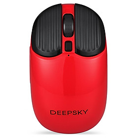DEEPSKY BG90 Chuột sạc không dây hai chế độ BT5.0 + 2.4G với 6 DPI có thể chơi game trong văn phòng - màu đỏ-Màu đỏ