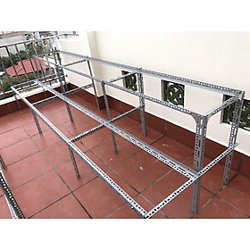 Mua khung kệ sắt v lỗ trồng rau (sắt V4 - V3X5cm) khung kệ sắt đa năng kệ sắt trồng rau 3 tầng bậc thang 9 khay
