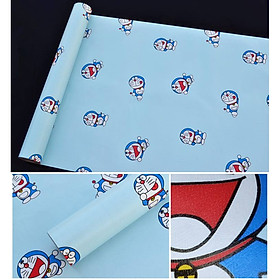 Combo 10m giấy dán tường Doraemon có keo sẵn - -cuộn 10m khổ 45cm