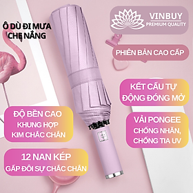 Mua Ô Dù Che Mưa Nắng Gấp Gọn 2 Chiều Vải Hai Lớp Chống Thấm Cao Cấp – Hàng Chính Hãng