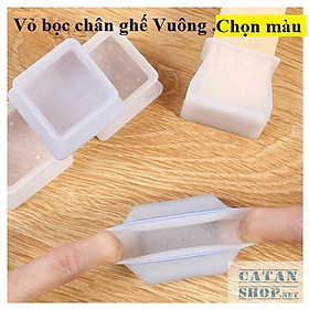 Vỏ bọc chân bàn ghế silicon dày hình vuông, miếng silicon dày bọc chân bàn ghế chống trượt