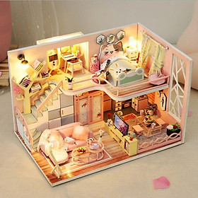 Mô hình nhà DIY Doll House Flower Story Kèm Mica Chống bụi