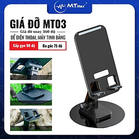 Giá Đỡ Điện Thoại MT03 Xoay 360 Độ Điều Chỉnh Được Độ Cao, Giá Đỡ Điện Thoại, Máy Tính Bảng Để Bàn hàng chính hãng