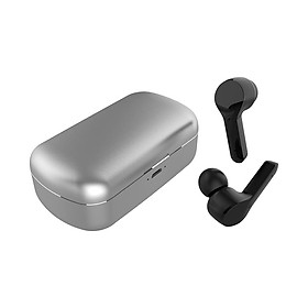 ZW-T17 Wireless BT Earphone Stereo Sound Half In-ear Headset Aluminum Charge Box/Touch Control Headphone for Android/IOS