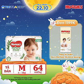 Tã Dán Siêu Cao Cấp Huggies Platinum Naturemade M64 (64 Miếng)