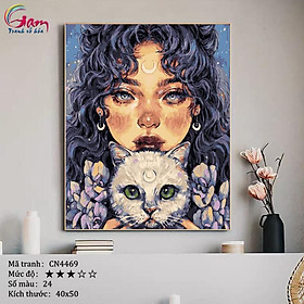 Tranh sơn dầu số hoá tự tô màu Gam CN4469 40x50cm căng sẵn khung