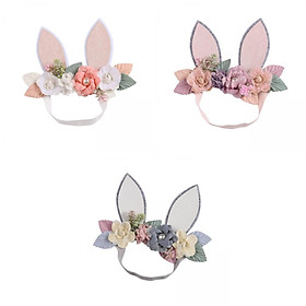 3 pieces Bunny Earss Headband Decor Woodland for Festival Fancy Dress