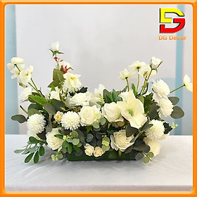 Mua Lẵng Hoa Giả Cao Cấp Dài 60-80cm Hoa Giả Trang Trí Để Bàn Họp Hội Nghị Hội Thảo Sự Kiện DC-24