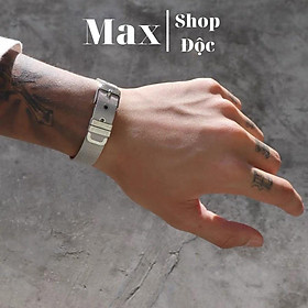 Vòng Tay Nam Lắc Tay Unisex Thời Trang Đeo Tay Nam Nữ Basic Màu Bạc - Maxshop doc - Vòng Silver Belt