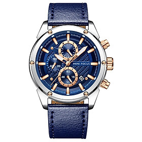 Đồng hồ đeo tay MINI FOCUS MF0161G Quartz dành cho nam thể thao đơn giản Ba mặt số phụ Lịch hiển thị phút thứ hai - Màu xanh-Màu xanh dương