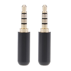 3 . 5mm  4  Pole  Male  Repair  Headphone  Jack  Plug  Metal  Soldering ( Black )