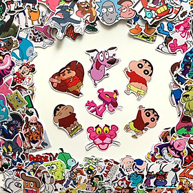 Bộ sticker chủ đề Cartoon hoạt hình 2019, decal hình dán  chống nước, trang trí nón bảo hiểm, điện thoại, lap top