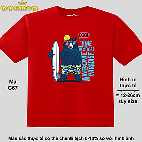 TIME TO GO, mã G67. Áo thun đẹp cho cả gia đình. Áo phông hàng hiệu Goking, công nghệ in Nhật Bản siêu nét. Form unisex cho nam nữ, trẻ em, bé trai gái - Đỏ tươi, thun lạnh - 2'