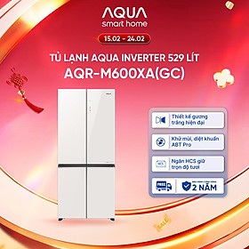 Tủ lạnh Aqua Inverter 529L AQR-M600XA(GC) - Mặt gương trắng - Bảo hành 2 năm - Freeship toàn quốc - Hàng chính hãng