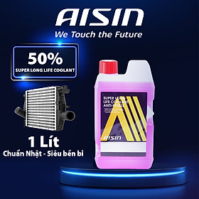 Nước Làm Mát Động Cơ Màu Hồng AISIN Super Long Life Coolant 50% 1 Lít SCPM50A1LPK - Nhập Khẩu Chính Hãng