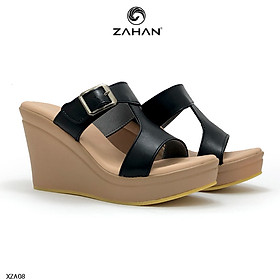 Dép đế xuồng da thật , 9cm chính hãng ZAHAN XZA08