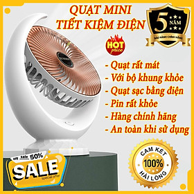 Mua Quạt Mini Để Bàn Sạc Pin - Quạt Tích Điện Loại Lớn SUMMER Desktop Fan  Quạt Điện 3 Tốc Độ Gió  Tích Hợp Chế Độ Gập Thông Minh Sử Dụng 6-8 Tiếng