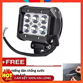 Đèn led trợ sáng C6 18w (sáng trắng) TL 362 tặng  bộ 4 miếng dán chống xước tay cửa xe ô tô TL 239 