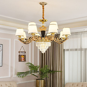 Đèn chùm HINN pha lê 12 tay trang trí nhà cửa hiện đại - kèm bóng Led chuyên dụng