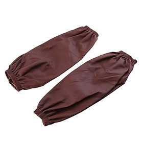 1 Pair of Sleeves Leather Waterproof Kitchen Cooking Oversleeve