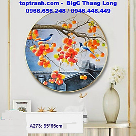 Mua Tranh thêu chữ thập uyên hạnh phúc bên cây hồng cổ thụ A273 chưa thêu