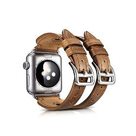  Dây Classic Double Buckle Cuff Genuine Leather cho Apple Watch - Hàng Chính Hãng