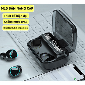 Mua Tai Nghe Nhét Tai Không Dây M10 Màn Hình LED Chống Nước Bluetooth 5.1 IPX7 9D Điều Khiển Bằng Cảm Ứng Kiểu Dáng Thể Thao Dành Cho Cho iPhone Android Kèm Hộp Sạc - Hàng Chính Hãng