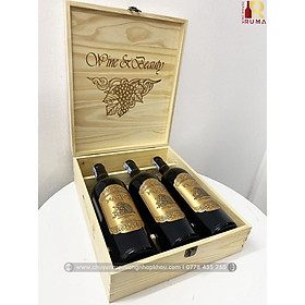 Mua  Set quà tặng  hộp gỗ 3 chai rượu vang Chile Nando Reserva