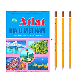 Sách - Atlat Địa Lí Việt Nam ( theo chương trình giáo giục phổ thông 2018 + 3 bút chì thiên long 2b)