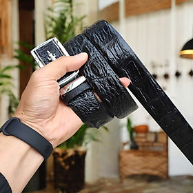 Dây thắt lưng liền Hông cá sấu N25D1 (Mặt trắng)