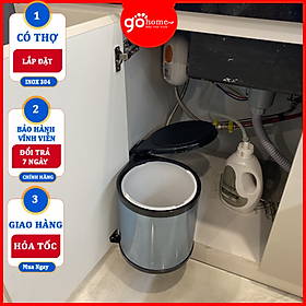 Mua Thùng Rác Thông Minh Gắn Cánh Bọc INOX 304 Cao Cấp Chính Hãng (Có Thợ Lắp Đặt)