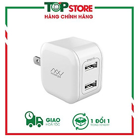 Adapter sạc 2 cổng 12w innostyle minigo 2 tích hợp smart ai charging - hàng chính hãng