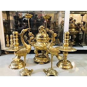 Mua Bộ đỉnh đồng vàng trơn hàng truyền thống cao 45cm