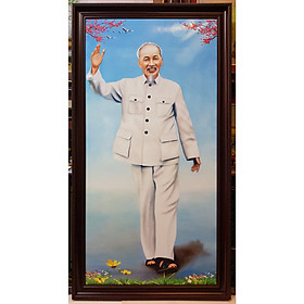 Mua Tranh  in dầu -Bác Hồ Vẫy Tay Chào Thân Ái