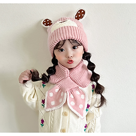 Mũ len cho bé yêu bộ khăn mũ len phong cách Hàn cao cấp, nón len kèm khăn cho bé