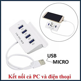 Đầu chia 4 cổng USB OTG Micro 3.0 480Mbps