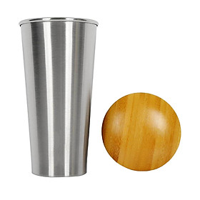 Stainless Steel Cup Camping Travel Coffee Tea Drinking Mug with Bamboo Lid
