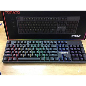 Bàn Phím Cơ Tomato | Top bán chạy Lazada Shopee Sendo Tiki 4 Bàn Phím Cơ TOMATO S300 ( LED RAINBOW , blueswitch ) - Hàng Chính Hãng