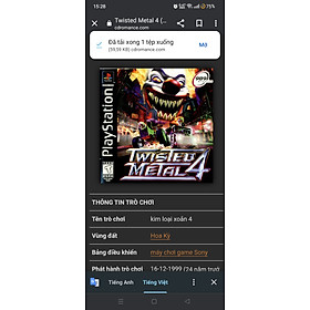 Mua Game ps1  twisted metal 4