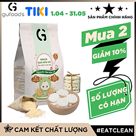 Bánh snack ăn dặm hữu cơ cho bé GUfoods - Thành phần gạo organic, Không gia vị, Dễ Tiêu hoá, Phù hợp cho bé từ 1 tuổi