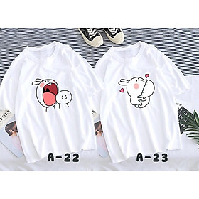 Áo Thun cặp Nam-Nữ in HÌNH 2 CON THỎ cực dễ thương , thích hợp cho các cặp đôi trẻ trung, năng động, cho các nhóm bạn đi đêm, đi phượt, bão, nhìn đã mắt, bao ngầu, bao chất!