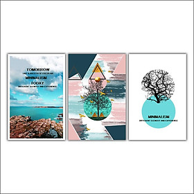 Mua Tranh ghép lá cây trừu tượng  tranh khung cao cấp cảnh trăng tròn  tranh in trừu tượng bộ ghép đàn bướm