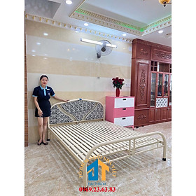 Mua Giường sắt 1m4 dài 2m màu kem