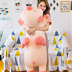 Thú nhồi bông heo cánh tiên trái tim so cute - Size từ 75cm đến 110cm - Quà tặng gấu bông heo goodnight lim dim dễ thương - Gối ôm mềm mịn cho bé