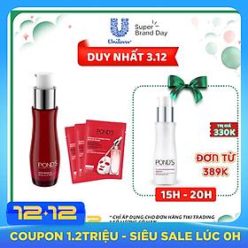 Combo Serum Ngăn Ngừa Lão Hóa Pond's Age Miracle Double Action (30ml) + 3 Mặt Nạ Pond's Ngăn Ngừa Lão Hóa (21ml/Miếng)
