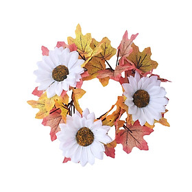 Candle  Wreath Fall Wreath Candle  Ornament Harvest Wreath Pillar Candle Holder Autumn Wreath for Easter Thanksgiving