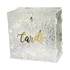 Acrylic Wedding Cards Box with Slot Gift Card Box for Party Anniversary Decor